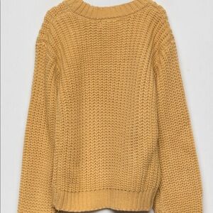 Girls white fawn mustard sweater Tillys